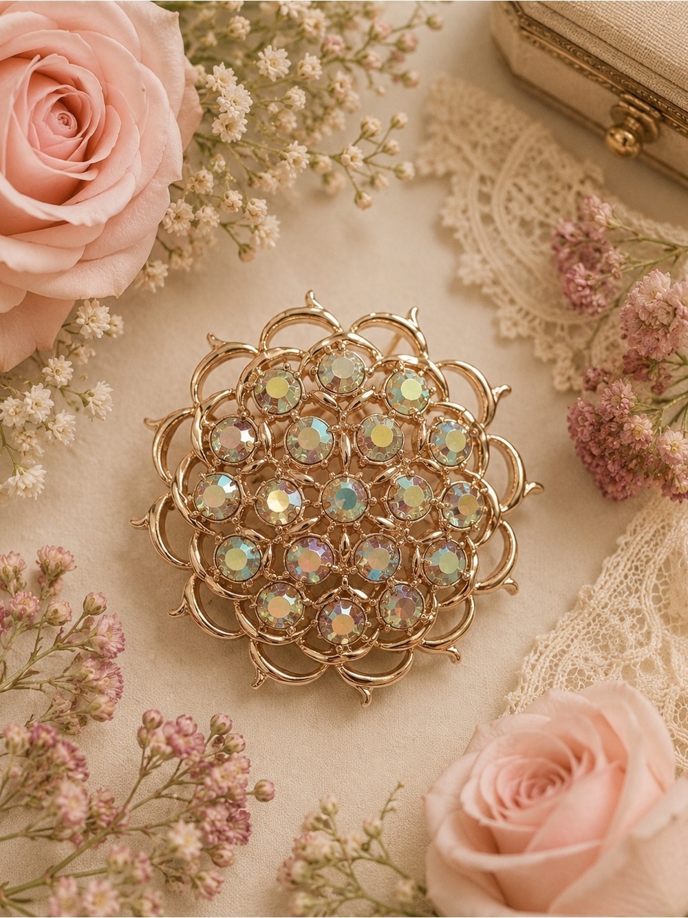 Sara Cov Coventry Rhinestone Brooch Pendant